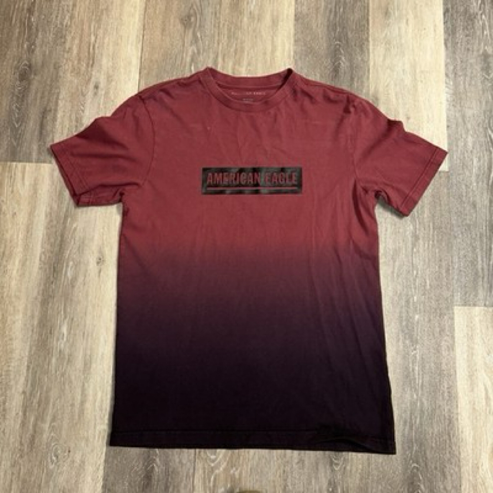 New American Eagle T-Shirt Mens Extra Small  XS Burgundy Red Graphic Logo